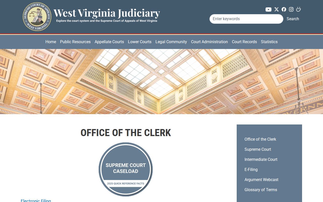 West Virginia appellate court records and clerk copy information
