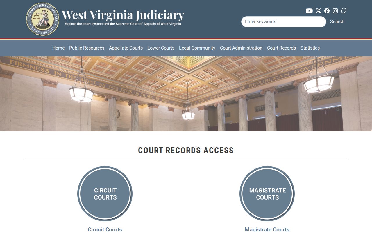 West Virginia statewide court record access routes for Circuit and Magistrate cases