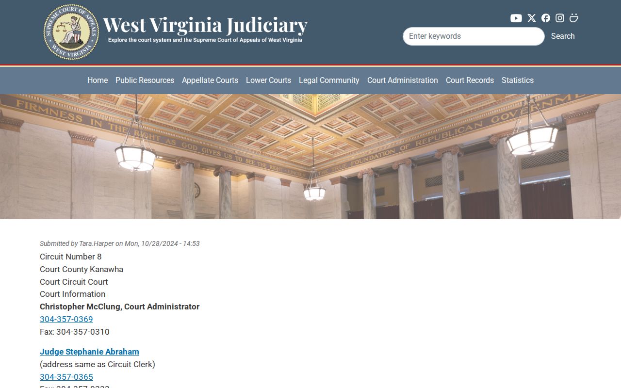 West Virginia court records and county court contact listing