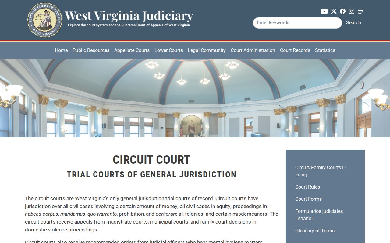 West Virginia Circuit Court divisions and statewide circuit structure
